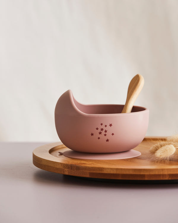 Silicone Baby Suction Bowls with Wooden Spoon
