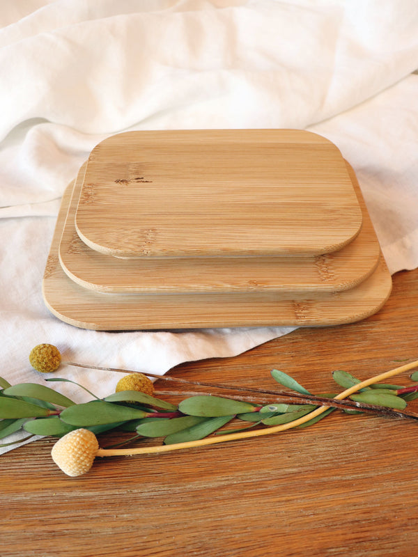 Replacement Bamboo Lids for Glass Storage Containers (Set of 3)