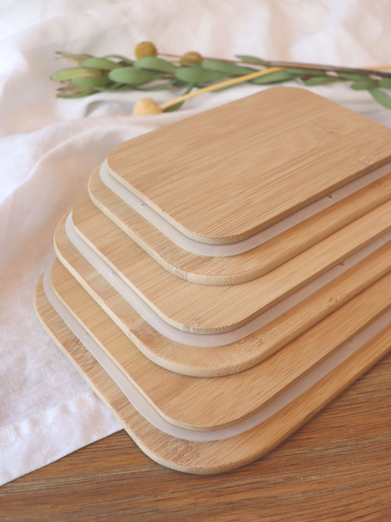 Replacement Bamboo Lids for Glass Storage Containers (Set of 3)