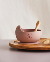 Silicone Baby Suction Bowls with Wooden Spoon