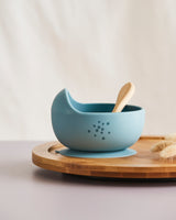 Silicone Baby Suction Bowls with Wooden Spoon