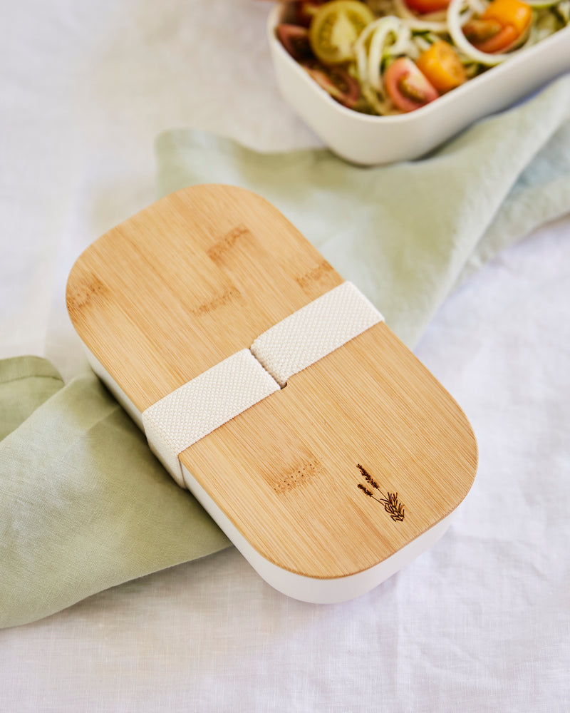 Bamboo Lunch Box with Elastic Strap
