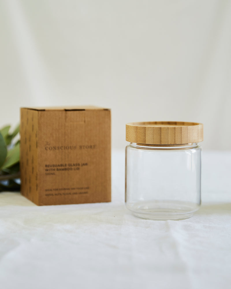 Glass Jar with Bamboo Lid